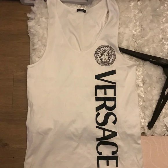 New Logo Cotton Graphic Tank VERSACE - Picture 1 of 3